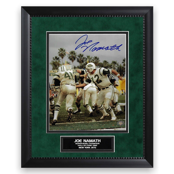 Joe Namath Signed Autographed Photograph Framed to 11x14 JSA