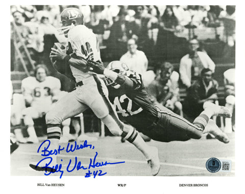 Billy Van Heusen Signed Denver Broncos 8x10 Photo Best Wishes BAS 45246