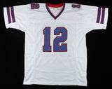 Jim Kelly Signed Buffalo Bills White Home Jersey (JSA COA) 4XSuper Bowl QB