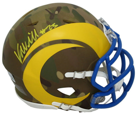 Kyren Williams Autographed Rams Camo Mini Speed Helmet Beckett