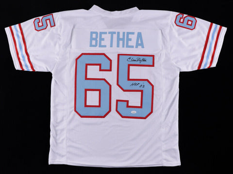 Elvin Bethea Signed Houston Oilers White Jersey Inscribed "HOF '03" (JSA COA)