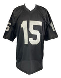 Tom Flores Oakland Signed Black Football Jersey 2x SB Champ Insc JSA Hologram