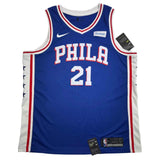 Autographed/Signed Joel Embiid Philadelphia Blue Basketball Jersey JSA COA/LOA