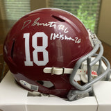 DEVONTA SMITH AUTOGRAPHED SIGNED ALABAMA CRIMSON TIDE MINI HELMET BECKETT EAGLES