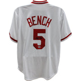 Johnny Bench Autographed/Signed Cincinnati Reds Jersey FAN 44400