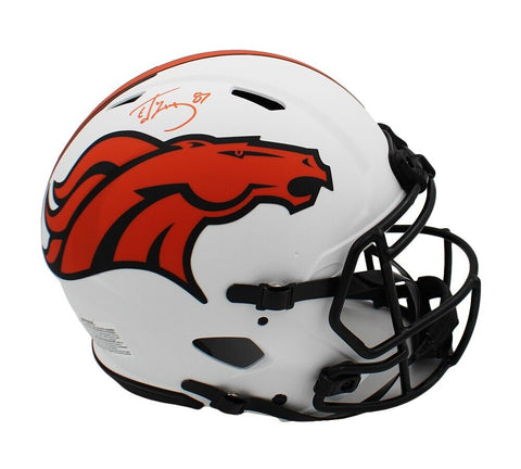 Ed McCaffrey Signed Denver Broncos Speed Authentic Lunar NFL Helmet