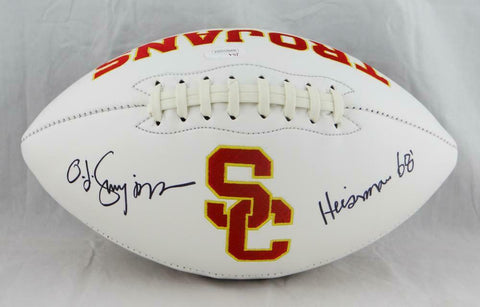 O. J. Simpson Autographed Trojans Logo Football w/Heisman-JSA W *Black