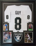 FRAMED OAKLAND RAIDERS RAY GUY AUTOGRAPHED SIGNED JERSEY JSA COA