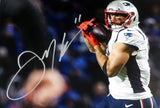 JULIAN EDELMAN AUTOGRAPHED 16X20 PHOTO NEW ENGLAND PATRIOTS BECKETT BAS 147919