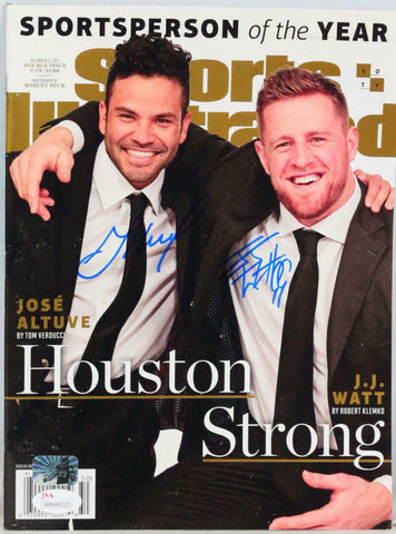 JJ Watt Jose Altuve Autographed Sports Illustrated 2017 Magazine - JSA W *Black