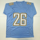 Autographed/Signed ASANTE SAMUEL JR. Los Angeles Powder Blue Jersey JSA COA Auto