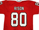 ATLANTA FALCONS ANDRE RISON AUTOGRAPHED RED JERSEY "84 TD" JSA STOCK #233379