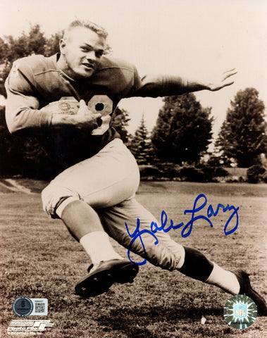 Yale Lary Autographed/Signed Detroit Lions 8x10 Photo Beckett 48202