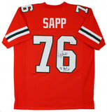 Warren Sapp Signed Miami Hurricane Jersey Inscribed 91 National Champs (Beckett)