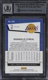 Lakers Shaquille O'Neal Signed 2019 Hoops PS Prizm SL #283 Card Auto 10 BAS Slab