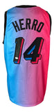 Tyler Herro Miami Signed Pink/Blue Basketball Jersey JSA