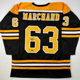 Facsimile Autographed Brad Marchand Boston Black Reprint Auto Jersey Men's XL