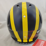 JIM HARBAUGH & JJ MCCARTHY SIGNED MICHIGAN WOLVERINES F/S SPEED AUTHENTIC HELMET