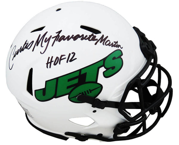 Curtis Martin Signed Jets Lunar Eclipse Auth Helmet w/HOF, My Favorite - SS COA