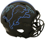 Barry Sanders Autographed Detroit Lions Authentic Eclipse Helmet 3 Insc BAS