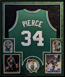 FRAMED IN SUEDE BOSTON CELTICS PAUL PIERCE AUTOGRAPHED JERSEY JSA COA