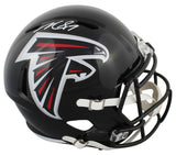 Falcons Michael Vick Signed 03-19 TB Full Size Speed Rep Helmet w/ Case JSA Wit