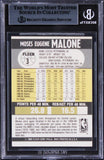 Hawks Moses Malone Authentic Signed 1990 Fleer #3 Card Autographed BAS Slabbed