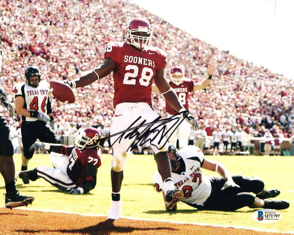 Adrian Peterson Autographed Oklahoma Sooners 8x10 Beckett Authenticated #2