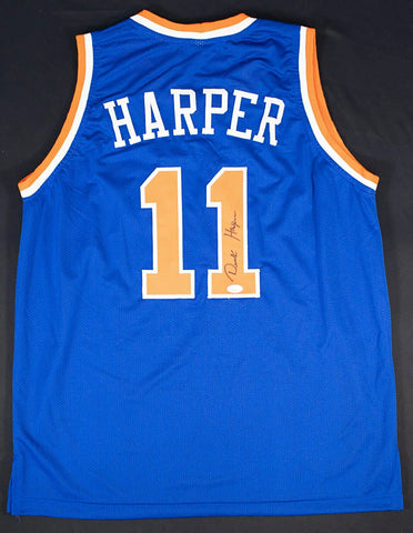 Derek Harper Signed New York Knicks Jersey (JSA COA) #11 Overall Pick 1983 Draft