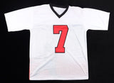 Michael Vick Signed Atlanta Falcons White Photo Jersey (JSA COA) 4xPro Bowl QB