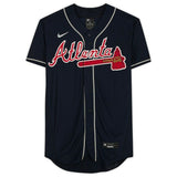 RONALD ACUNA Jr. Autographed Atlanta Braves Authentic Navy Blue Jersey FANATICS