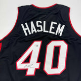 Autographed/Signed Udonis Haslem Miami Black Basketball Jersey Beckett BAS COA