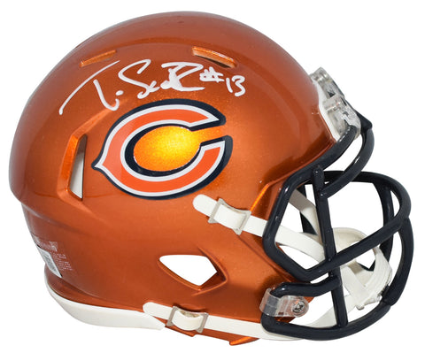 TYLER SCOTT SIGNED AUTOGRAPHED CHICAGO BEARS FLASH MINI HELMET BECKETT