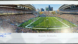 RUSSELL WILSON AUTOGRAPHED CENTURY FIELD PANORAMIC PHOTO SEAHAWKS RW HOLO 131231