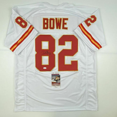 Autographed/Signed DWAYNE BOWE Kansas City White Football Jersey JSA COA Auto