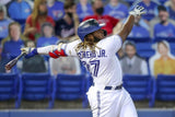 Vladimir Guerrero Jr Signed 35x43 Framed Toronto Blue Jays Jersey Display (JSA)