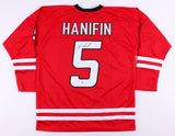 Noah Hanifin Signed Hurricanes Jersey (Beckett) 5th Overall Pick 2015 NHL Draft