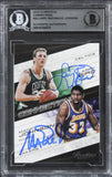 Larry Bird & Magic Johnson Signed 2012 Prestige Connections #25 Card BAS Slab 2