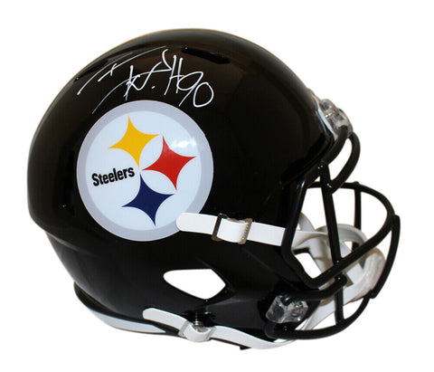 TJ Watt Autographed/Signed Pittsburgh Steelers F/S Speed Helmet Beckett 38422