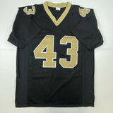 Autographed/Signed DARREN SPROLES New Orleans Black Football Jersey JSA COA