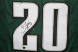 Brian Dawkins Autographed/Signed Pro Style sz XL Green Jersey Beckett 38819