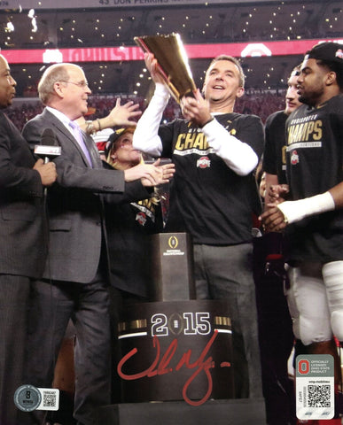 Urban Meyer Autographed Ohio State 2015 National Champions 8x10 Photo Beckett