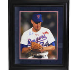 Nolan Ryan Signed Texas Rangers Framed 16x20 MLB Photo - "Fight"