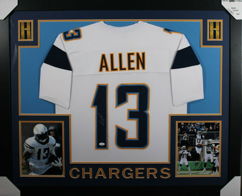 KEENAN ALLEN (Chargers white SKYLINE) Signed Autographed Framed Jersey JSA