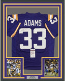 Framed Autographed/Signed Jamal Adams 35x39 LSU Purple Jersey JSA COA