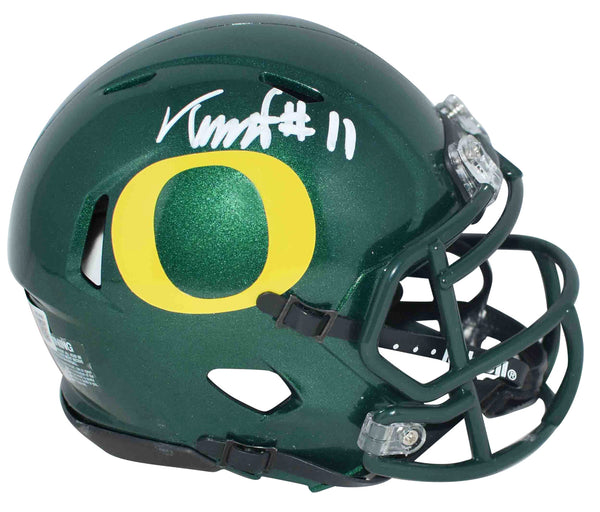 TROY FRANKLIN AUTOGRAPHED SIGNED OREGON DUCKS GREEN SPEED MINI HELMET BECKETT