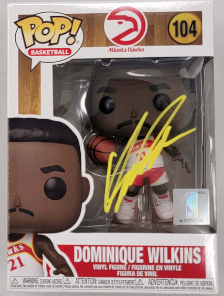 Dominique Wilkins Autographed Atlanta Hawks Funko Pop Beckett Witnessed