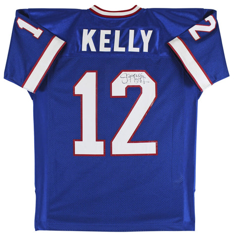 Bills Jim Kelly "HOF 02" Signed Blue 1994 Throwback M&N Jersey BAS #BG90719