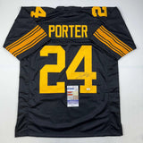 Autographed/Signed Joey Porter Jr. Pittsburgh Color Rush Football Jersey JSA COA