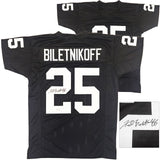 OAKLAND RAIDERS FRED BILETNIKOFF AUTOGRAPHED BLACK JERSEY BECKETT WITNESS 232610